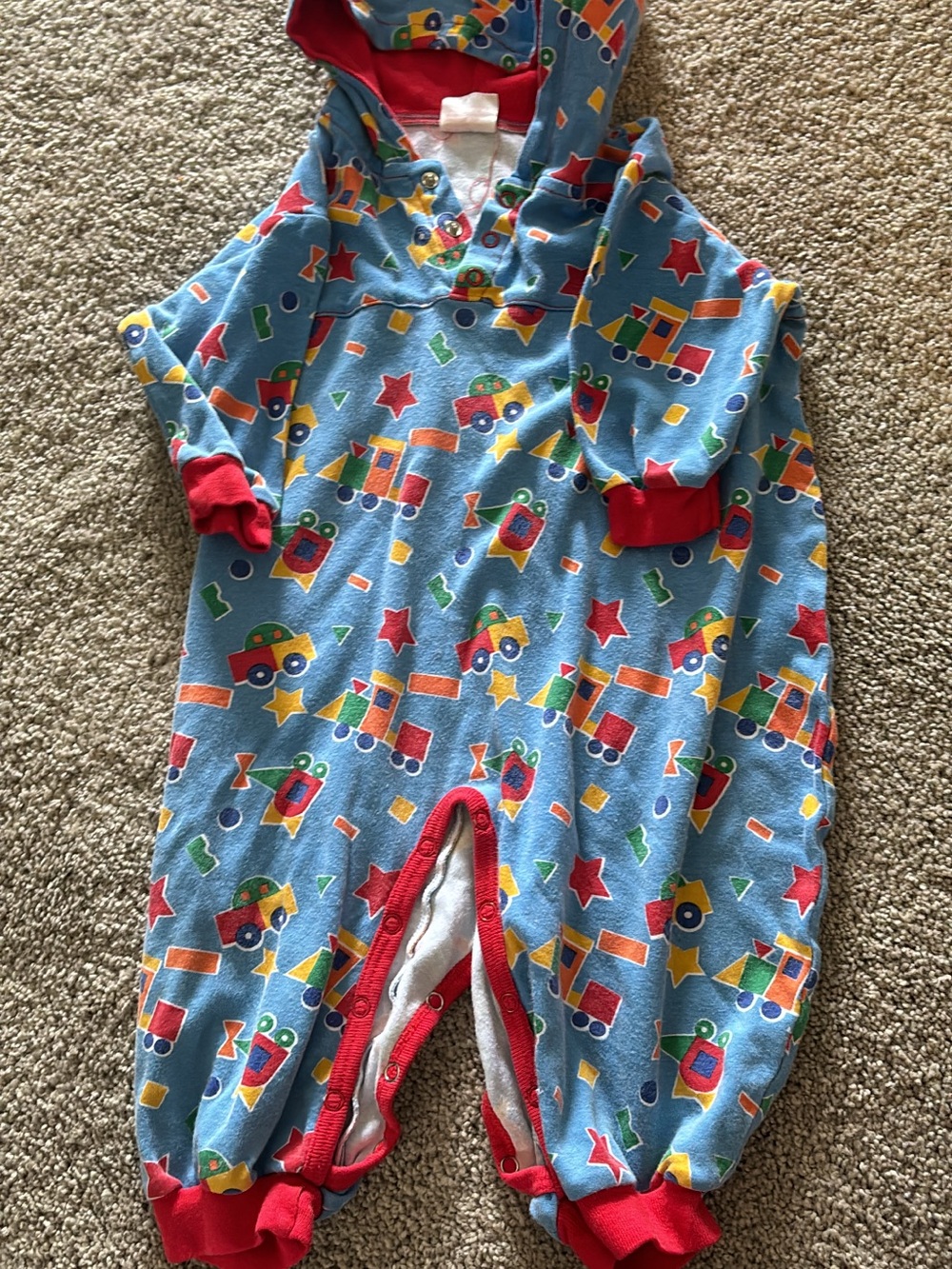 Coconuts by Matisse Blue Hooded One-Piece with Red Trim and Multicolor Trucks